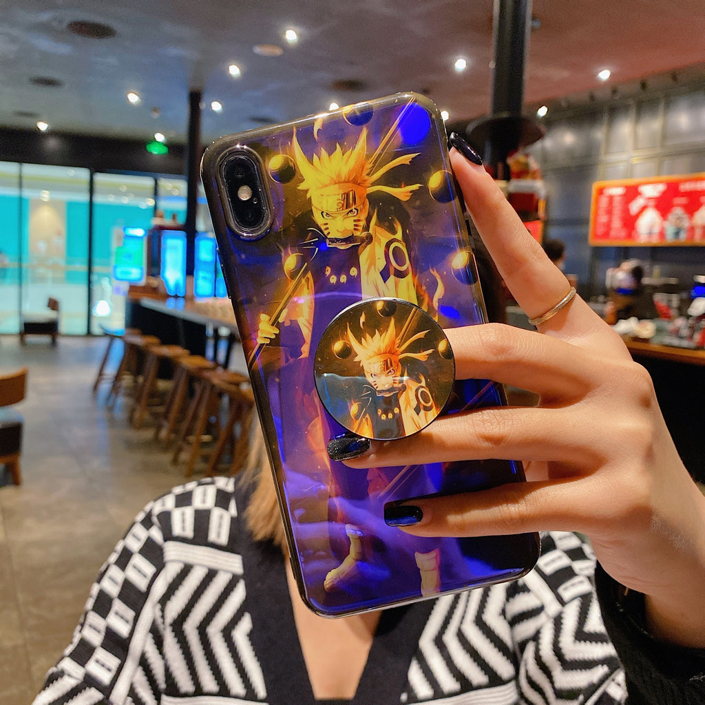 Naruto Nine-Tails Mode Glossy Finger Grip Phone Case