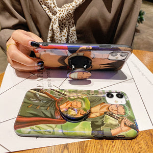 One Piece Roronoa Zoro Luffy Glossy Finger Grip Phone Case